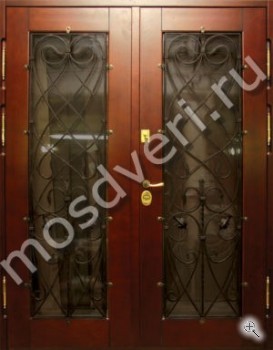 Входная двупольная дверь с элементами ковки - купить от производителя Мосдвери Входная двупольная дверь с элементами ковки