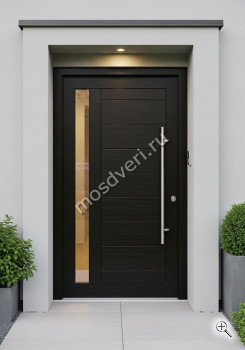 Дизайнерская входная дверь в дом черная - купить от производителя Мосдвери Дизайнерская входная дверь в дом черная